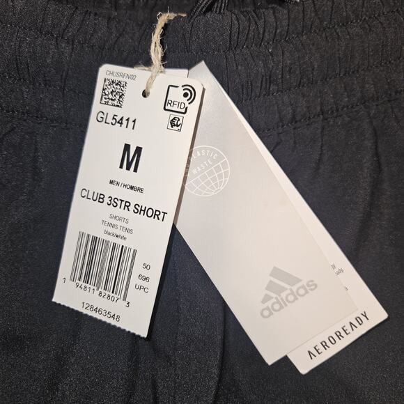 Adidas Mens PrimeGreen Aeroready Club 3 Stripe Shorts Black/White Medium GL5411 - Picture 4 of 6